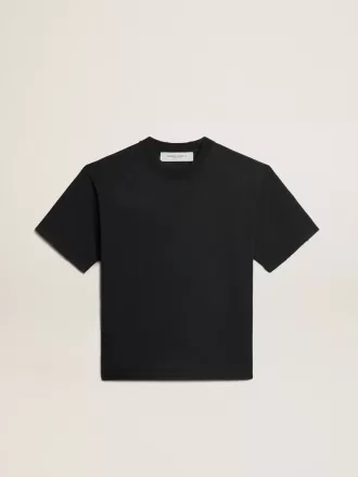 Tricou negru spălat, cu logo inversat pe spate – Jersey Capsule