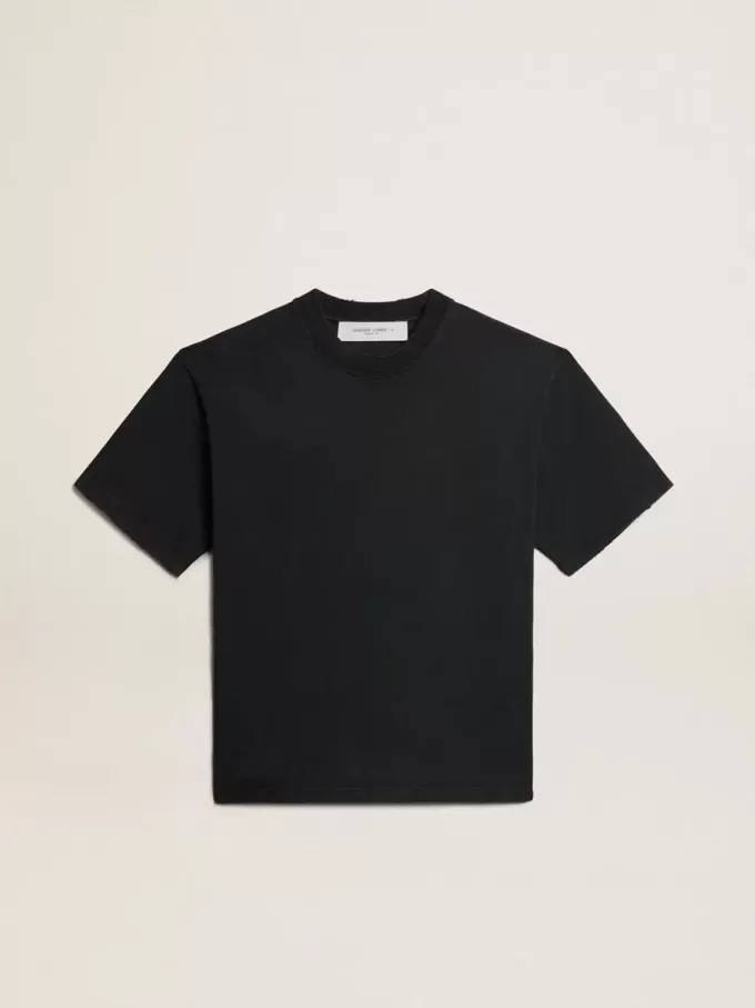 Tricou negru spălat, cu logo inversat pe spate – Jersey Capsule Tricou negru spălat, cu logo inversat pe spate – Jersey Capsule