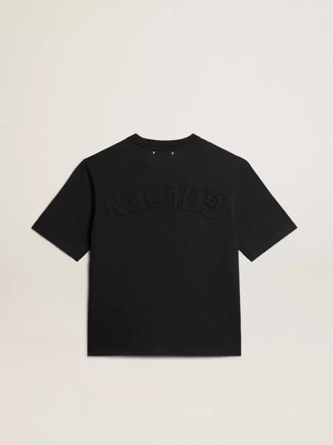 Tricou negru spălat, cu logo inversat pe spate – Jersey Capsule Tricou negru spălat, cu logo inversat pe spate – Jersey Capsule