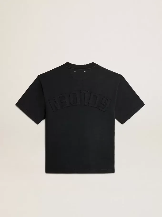 Tricou negru spălat, cu logo inversat pe spate – Jersey Capsule Tricou negru spălat, cu logo inversat pe spate – Jersey Capsule