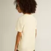 Tricou pentru băieți, de culoare albă uzată, cu inscripții multicolore