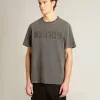 Tricou pentru bărbați, de culoare gri antracit, cu finisaj uzat Tricou pentru bărbați, de culoare gri antracit, cu finisaj uzat