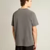 Tricou pentru bărbați, de culoare gri antracit, cu finisaj uzat Tricou pentru bărbați, de culoare gri antracit, cu finisaj uzat