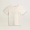 Tricou pentru bărbați din bumbac alb învechit, cu imprimeu și broderie Tricou pentru bărbați din bumbac alb învechit, cu imprimeu și broderie