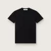 Tricou pentru femei, croi normal, aspect uzat, negru Tricou pentru femei, croi normal, aspect uzat, negru