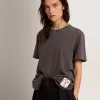 Tricou pentru femei, gri antracit, cu cristale Tricou pentru femei, gri antracit, cu cristale