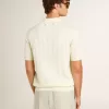 Tricou polo alb din tricot jacquard pentru bărbați Tricou polo alb din tricot jacquard pentru bărbați