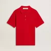 Tricou polo pentru bărbați din bumbac piquet roșu Tricou polo pentru bărbați din bumbac piquet roșu