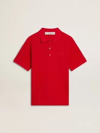 Tricou polo pentru bărbați din bumbac piquet roșu