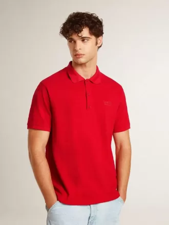 Tricou polo pentru bărbați din bumbac piquet roșu