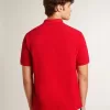 Tricou polo pentru bărbați din bumbac piquet roșu Tricou polo pentru bărbați din bumbac piquet roșu