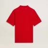 Tricou polo pentru bărbați din bumbac piquet roșu Tricou polo pentru bărbați din bumbac piquet roșu