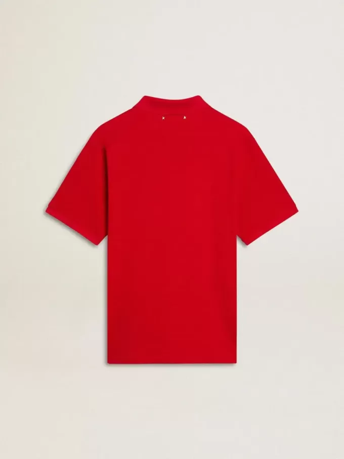 Tricou polo pentru bărbați din bumbac piquet roșu Tricou polo pentru bărbați din bumbac piquet roșu