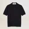 Tricou polo pentru femei din lână merino albastru închis Tricou polo pentru femei din lână merino albastru închis