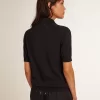 Tricou polo pentru femei din lână merino albastru închis Tricou polo pentru femei din lână merino albastru închis