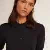 Tricou polo pentru femei din lână merino albastru închis Tricou polo pentru femei din lână merino albastru închis