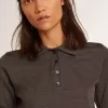 Tricou polo pentru femei din lână merino antracit Tricou polo pentru femei din lână merino antracit