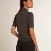 Tricou polo pentru femei din lână merino antracit Tricou polo pentru femei din lână merino antracit