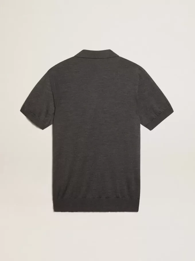 Tricou polo pentru femei din lână merino antracit Tricou polo pentru femei din lână merino antracit