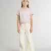 Tricou roz pentru fete cu imprimeu alb Tricou roz pentru fete cu imprimeu alb