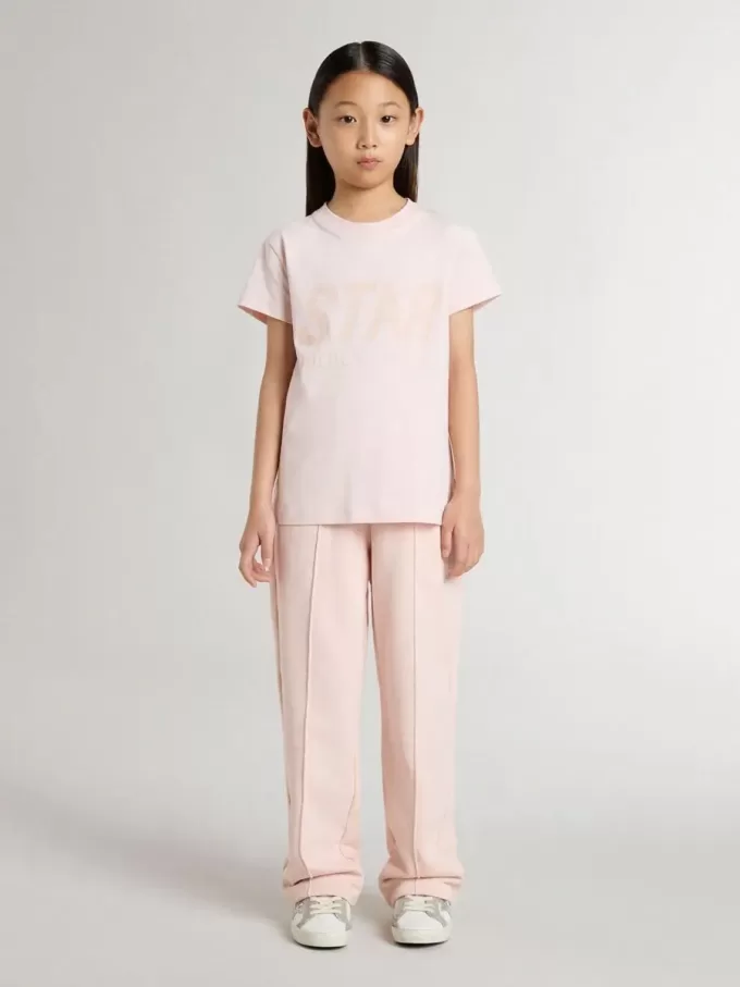 Tricou roz pentru fete, cu imprimeu roz pe față Tricou roz pentru fete, cu imprimeu roz pe față