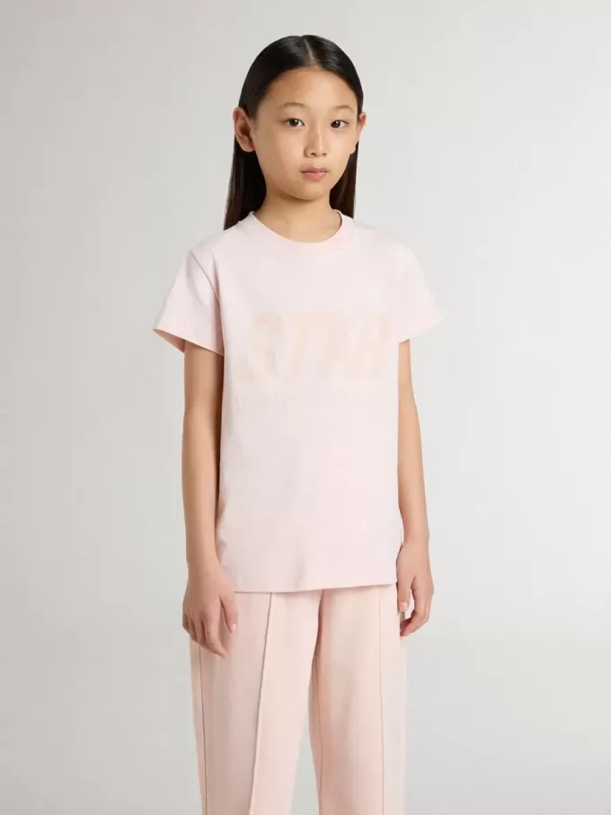 Tricou roz pentru fete, cu imprimeu roz pe față Tricou roz pentru fete, cu imprimeu roz pe față
