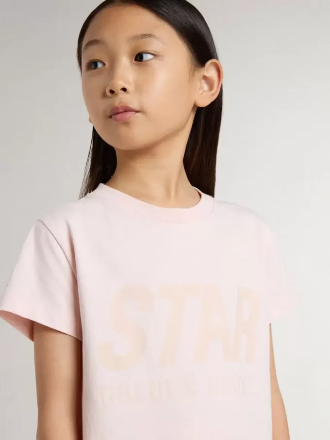 Tricou roz pentru fete, cu imprimeu roz pe față Tricou roz pentru fete, cu imprimeu roz pe față