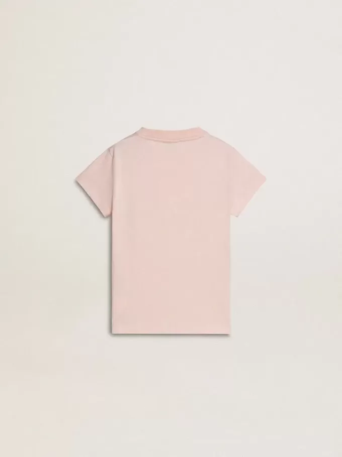 Tricou roz pentru fete, cu imprimeu roz pe față Tricou roz pentru fete, cu imprimeu roz pe față