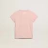 Tricou roz pentru fete, cu logo alb și stea maxi
