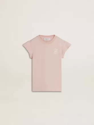Tricou roz pentru fete, cu mâneci cu volane și broderie Tricou roz pentru fete, cu mâneci cu volane și broderie
