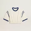 Tricou scurt din bumbac alb îmbătrânit, cu inscripție pe spate Tricou scurt din bumbac alb îmbătrânit, cu inscripție pe spate
