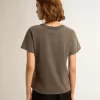 Tricou slim fit cu aspect uzat, de culoare gri antracit Tricou slim fit cu aspect uzat, de culoare gri antracit