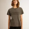 Tricou slim fit cu aspect uzat, de culoare gri antracit Tricou slim fit cu aspect uzat, de culoare gri antracit