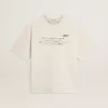 Tricou unisex alb uzat, cu inscripție imprimată Tricou unisex alb uzat, cu inscripție imprimată