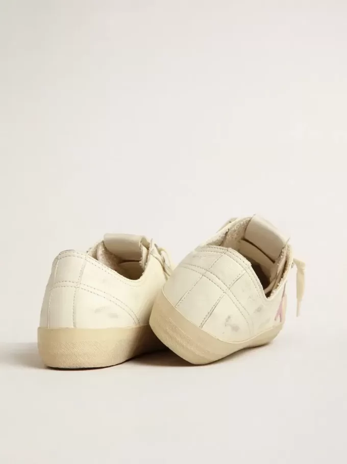 V-Star din piele nappa bej cu stea din piele de căprioară roz vechi V-Star din piele nappa bej cu stea din piele de căprioară roz vechi