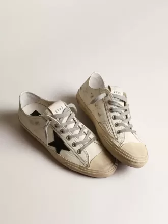 V-Star din piele nappa cu stea din piele nubuc neagră V-Star din piele nappa cu stea din piele nubuc neagră