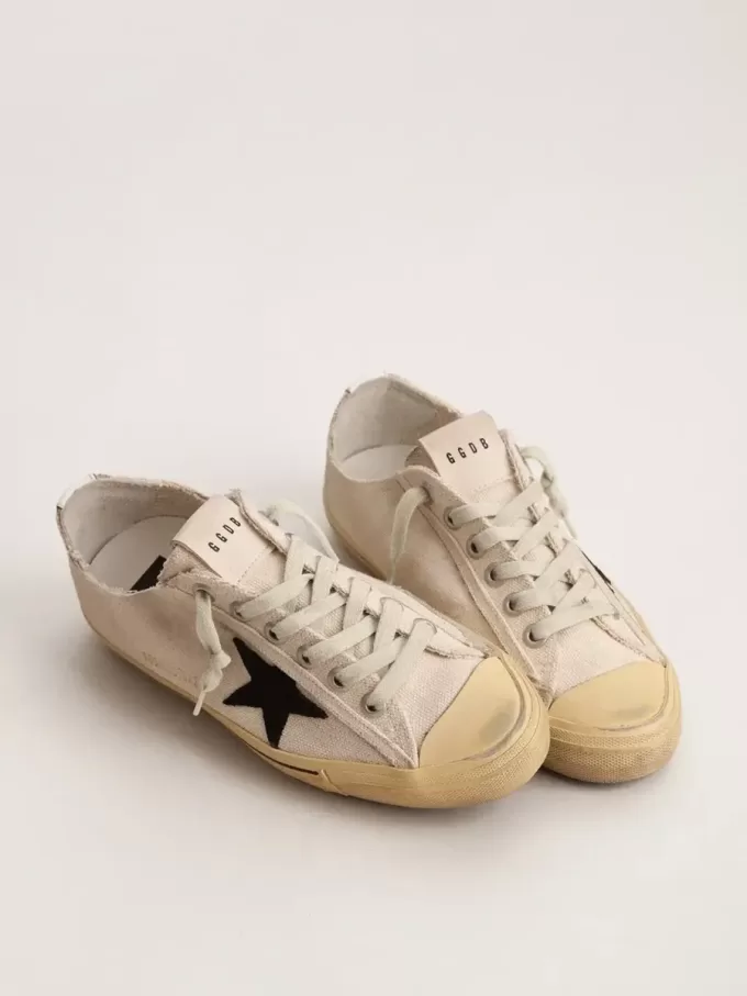 V-Star LTD pentru bărbați, cu stea din piele de căprioară neagră și inscripție brodată V-Star LTD pentru bărbați, cu stea din piele de căprioară neagră și inscripție brodată