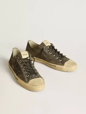 V-Star pentru bărbați din piele de căprioară neagră cu stea din piele neagră V-Star pentru bărbați din piele de căprioară neagră cu stea din piele neagră