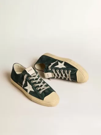 V-Star pentru bărbați din piele de căprioară verde pădure cu stea din piele albă V-Star pentru bărbați din piele de căprioară verde pădure cu stea din piele albă