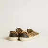 VCE Penstar pentru femei, din piele de ponei cu imprimeu leopard și călcâi din piele neagră VCE Penstar pentru femei, din piele de ponei cu imprimeu leopard și călcâi din piele neagră