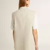 Vestă din amestec de lână kaki pentru femei Vestă din amestec de lână kaki pentru femei