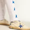 Young Ball Star cu stea din piele metalică albastră și bandă la călcâi Young Ball Star cu stea din piele metalică albastră și bandă la călcâi