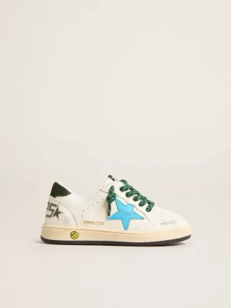 Young Ball Star cu stea turcoaz și călcâi din piele de căprioară verde Young Ball Star cu stea turcoaz și călcâi din piele de căprioară verde