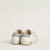 Young Old School din piele albă cu talpă și curele cu cristale Swarovski argintii Young Old School din piele albă cu talpă și curele cu cristale Swarovski argintii
