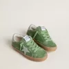Young Super-Star din piele de căprioară verde cu stea albastră și bandă pe călcâi
